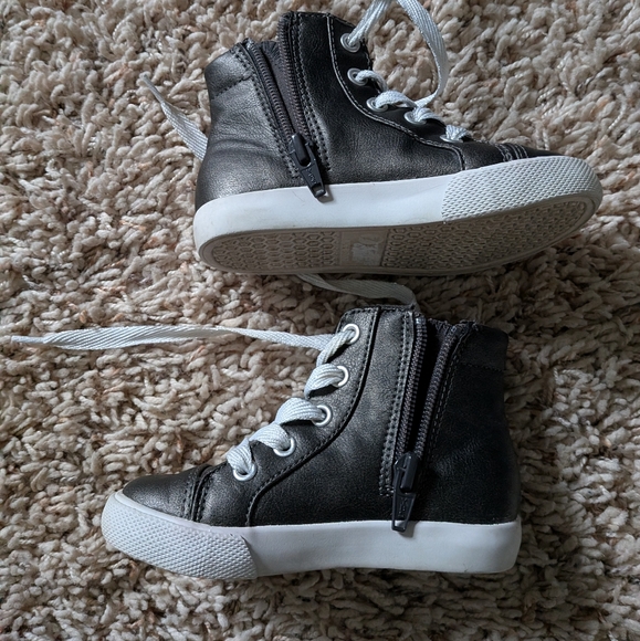 Girls High-Top Sneakers - Grey/Silver and White - Picture 3 of 4